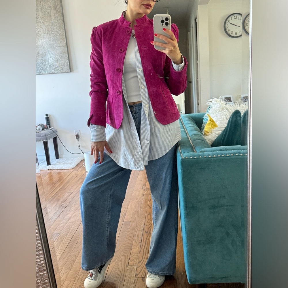 Women's Pink 💯 Suede/leather Jacket